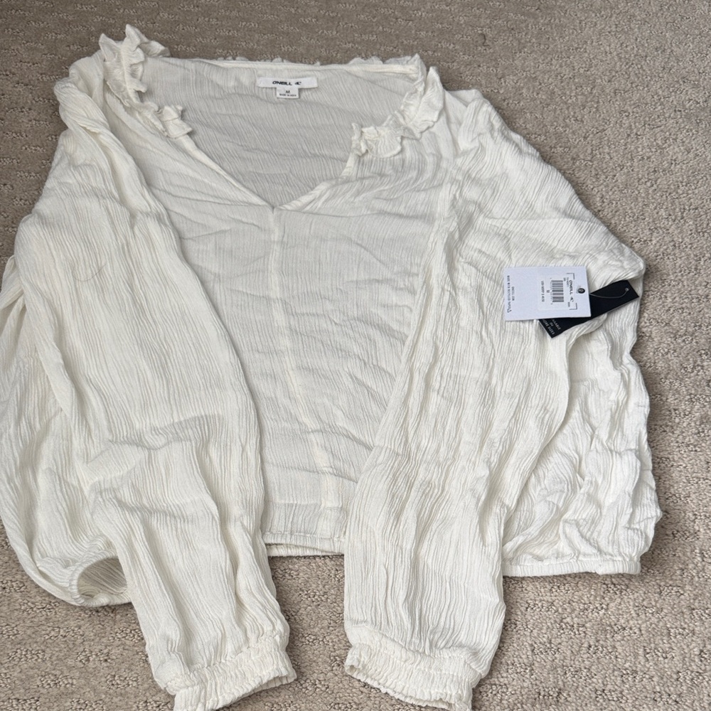 O'Neill Off-White Ruffled Blouse